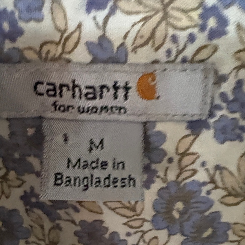 Carhartt Short-Sleeve Floral Button-Up Shirt - Blue/Cream - Picture 3 of 9